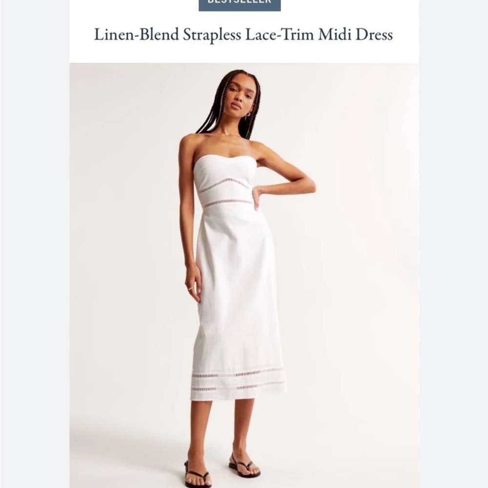 Abercrombie White Linen Midi Dress